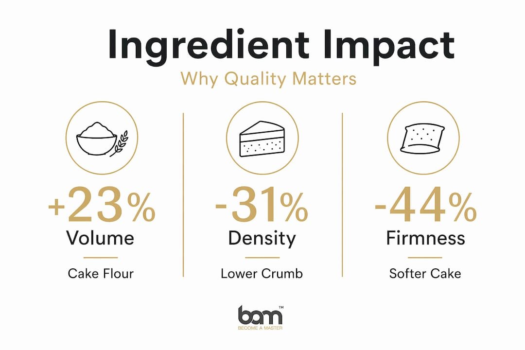 Infographic with baking ingredient impact statistics