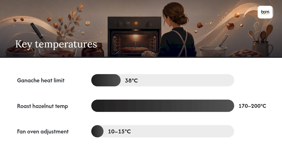 Diagram of key points for baking with nussnougat creme