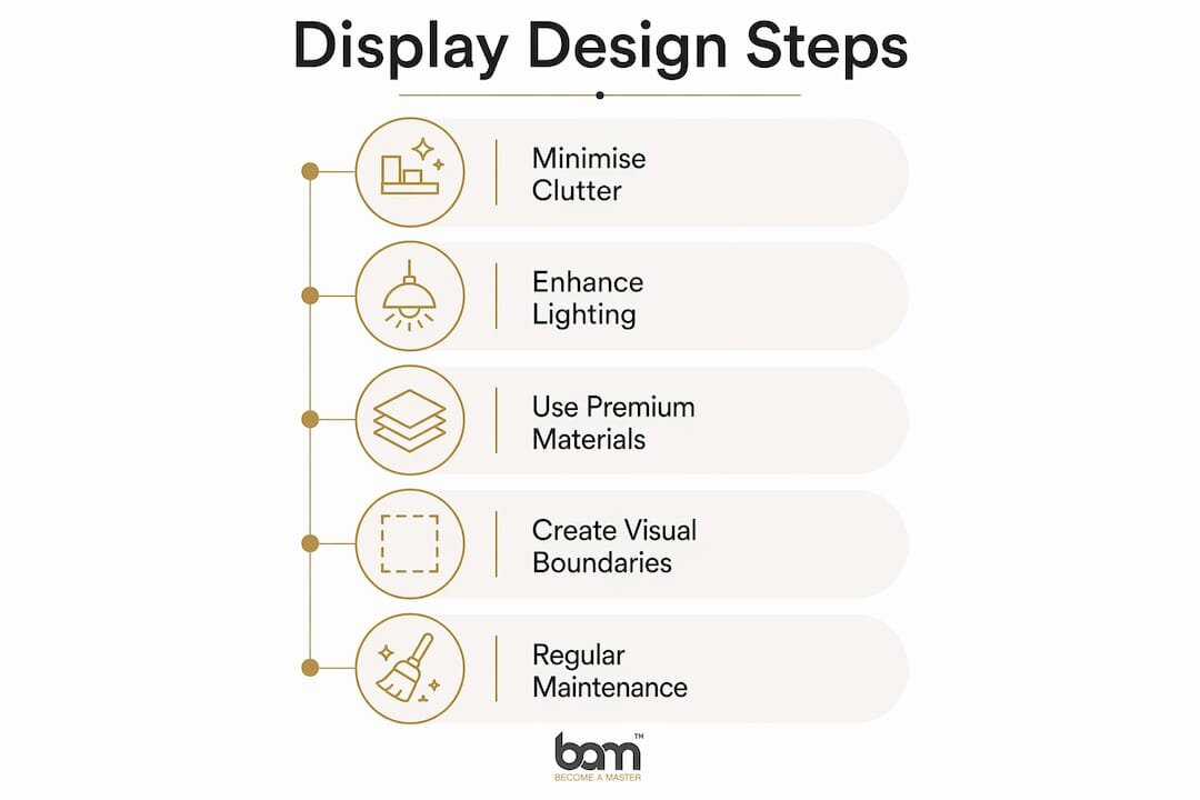 Infographic of display design principles in baking retail