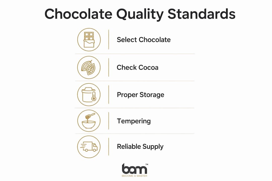 Infographic showing chocolate catering quality standards