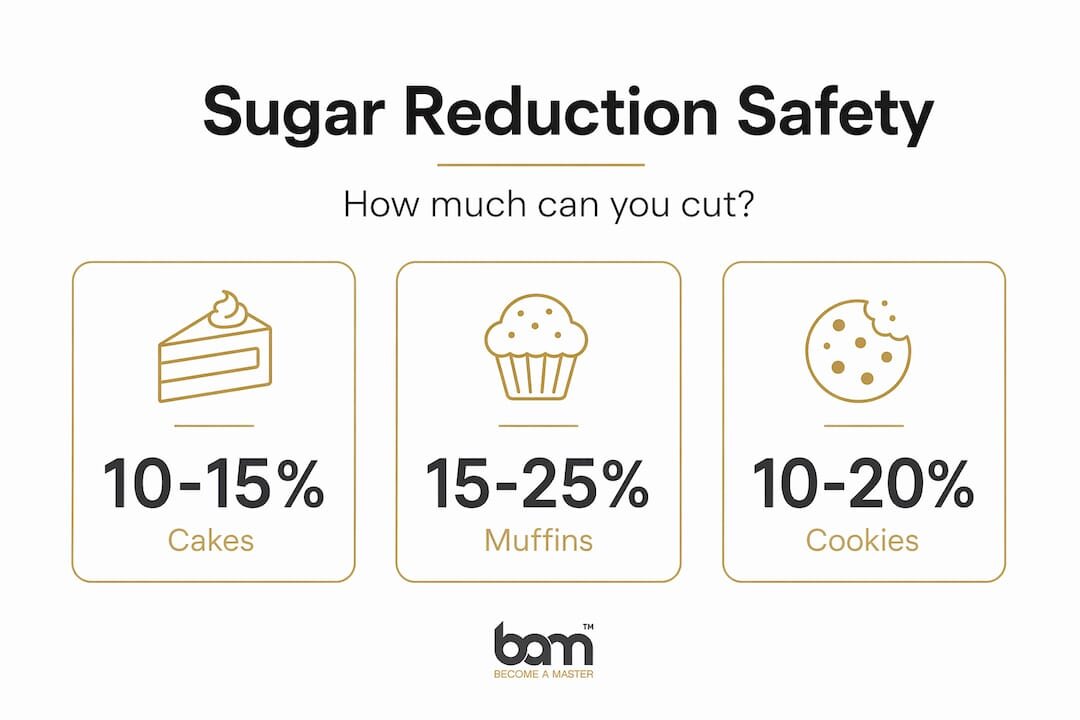 Infographic showing safe sugar reduction percentages