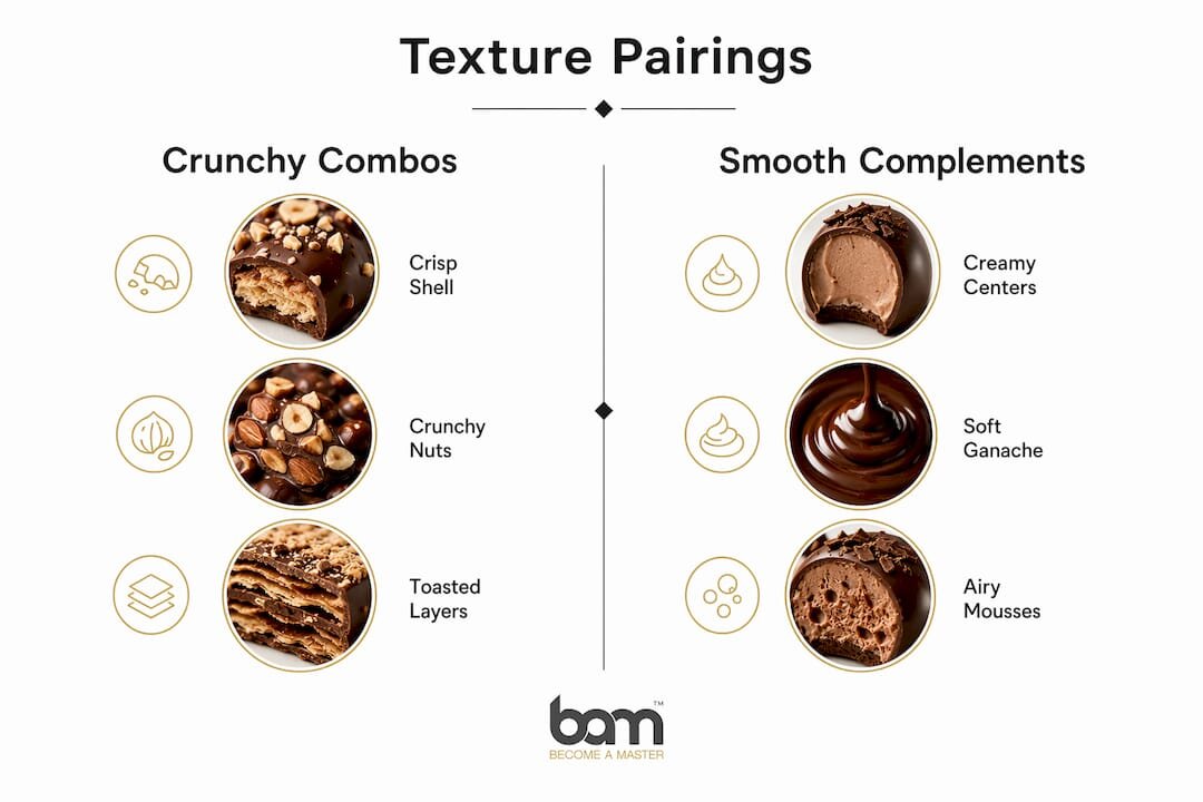 Infographic showing dessert texture pairings