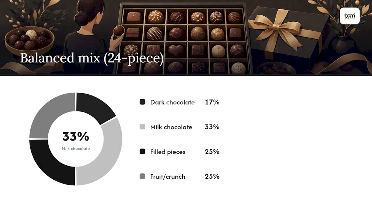 Diagram of chocolate mix balance components
