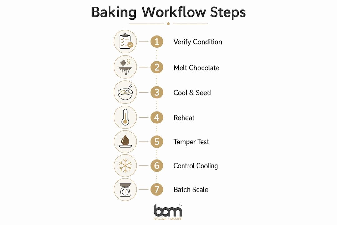 Infographic of step-by-step baking ingredient workflow