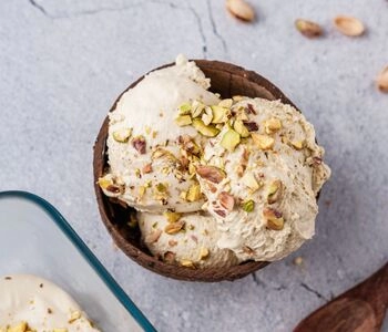 Homemade pistachio ice cream