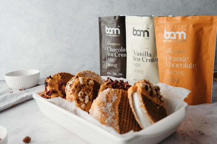 ice cream sandwiches with bam orange chocolate